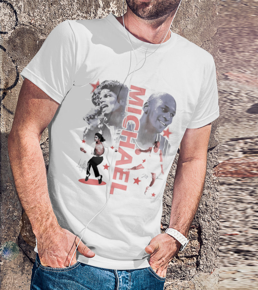 Michael Jordan Michael Jackson Two Legends Signatures Bootleg T-Shirt