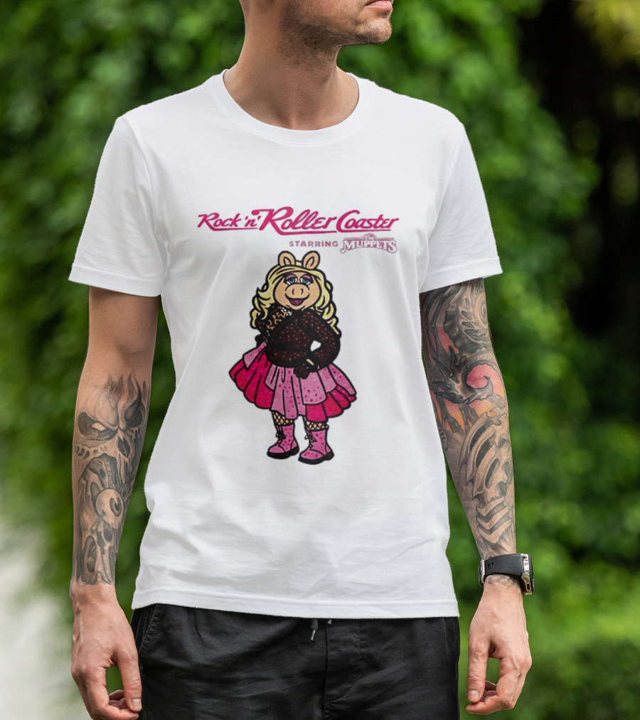 Miss Piggy Rockin' Roller Rhinestone Disney Muppets Couture Fashion T-Shirt