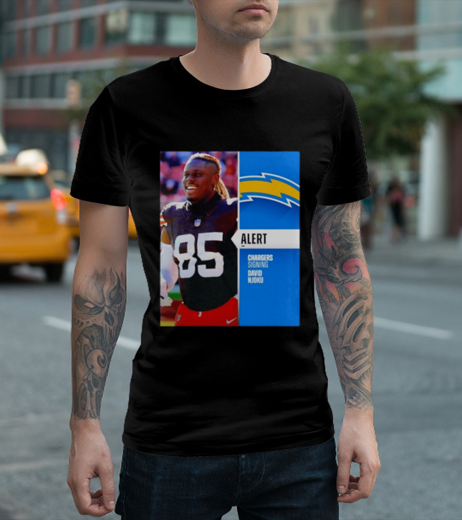 Alert Chargers Signing David Njoku Player 85 T-Shirt