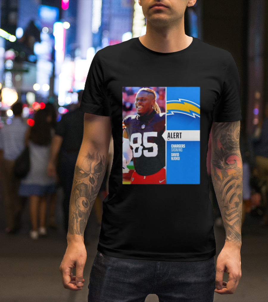 Alert Chargers Signing David Njoku Player 85 T-Shirt