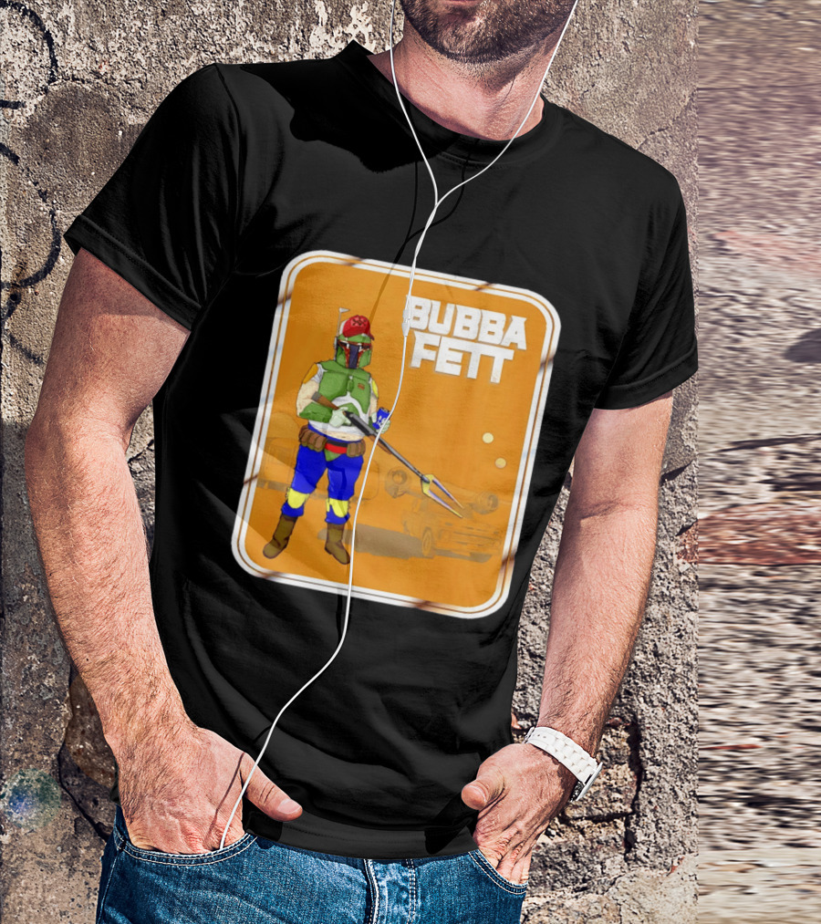 Bubba Fett Cartoon Camper And Spaceship T-Shirt