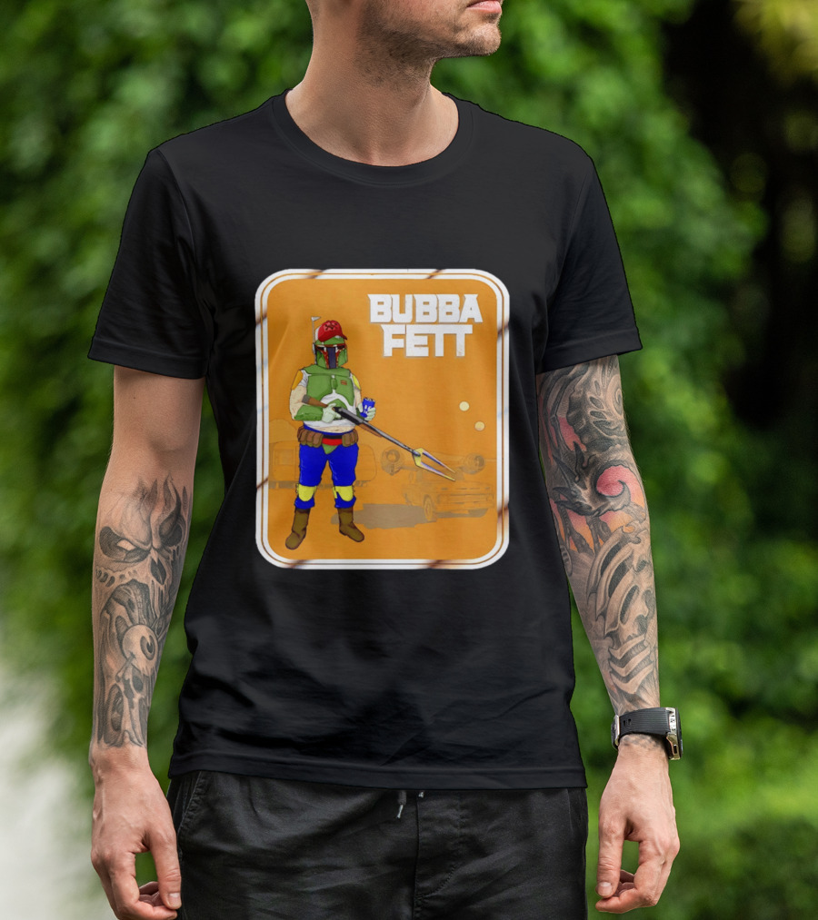Bubba Fett Cartoon Camper And Spaceship T-Shirt