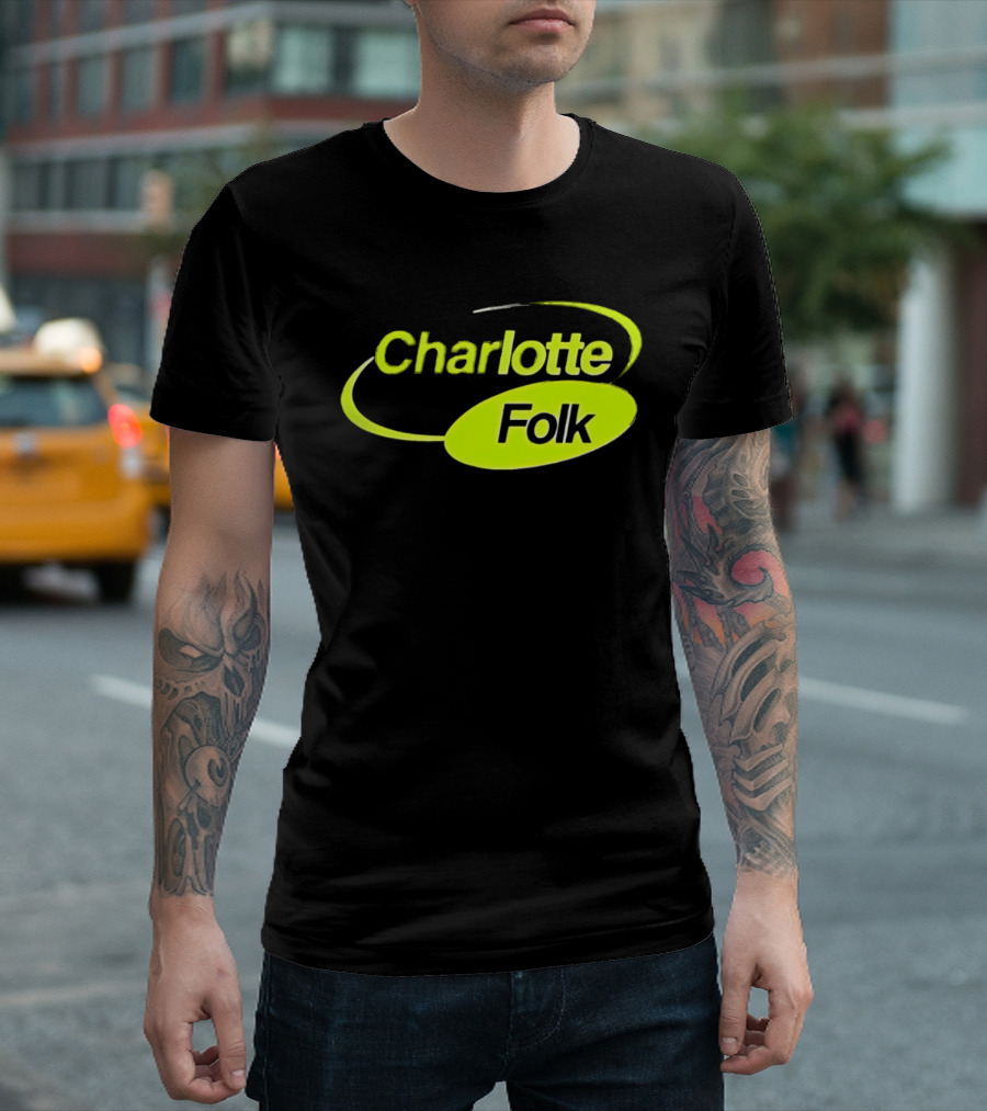 Charlotte Folk Neon Green Swirl T-Shirt