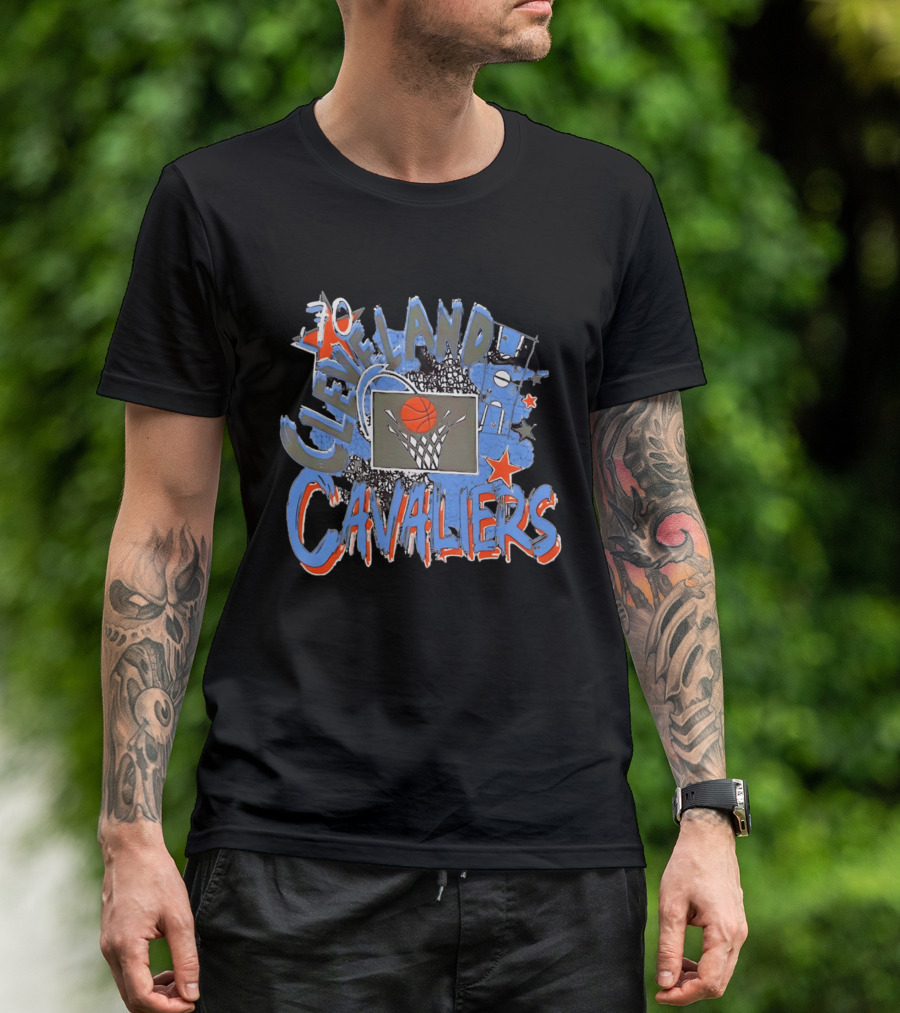 Cleveland Cavaliers Classic Play By Play Basketball Hoop Stars T-Shirt
