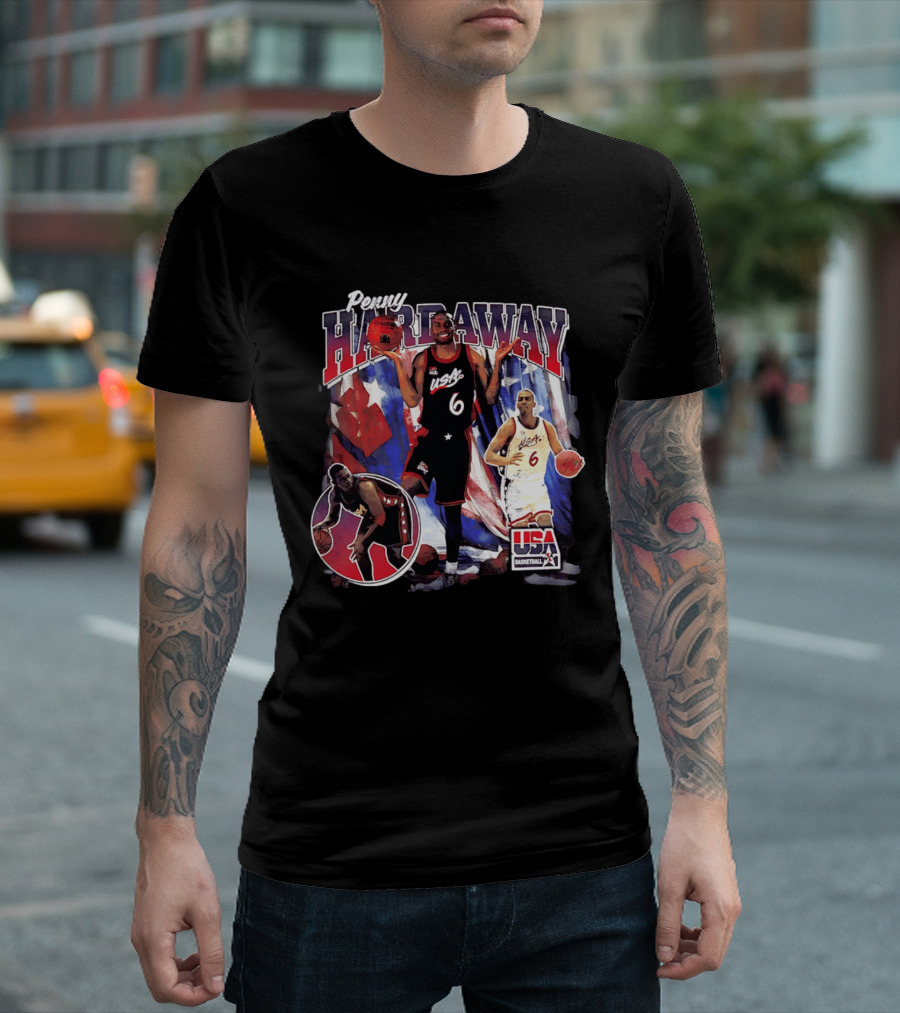 Penny Hardaway USA Basketball Legend Stars And Stripes USA Basketball T-Shirt
