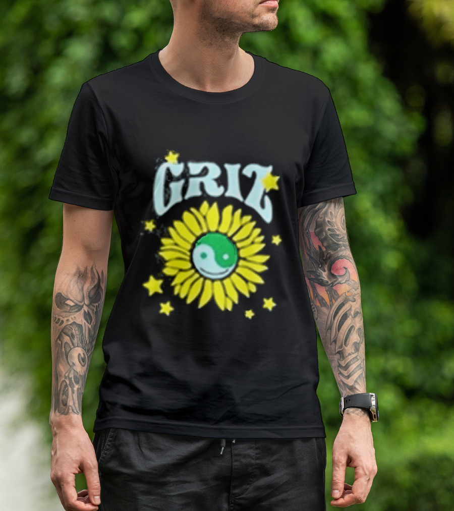Griz Sunflower Yin Yang Starry T-Shirt