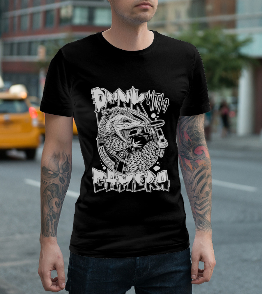 Punk With A Camera Punk Rock Possum T-Shirt