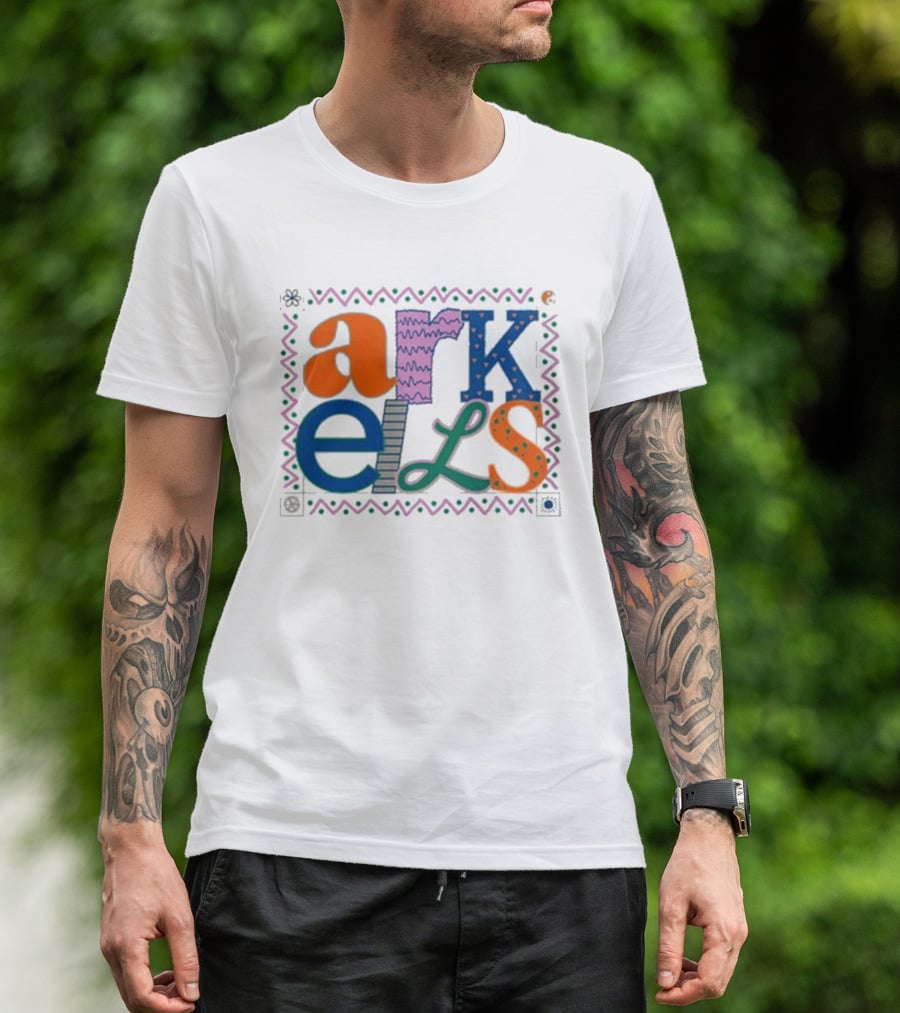 Arkells Colorful Hippie Font With Decorative Border T-Shirt