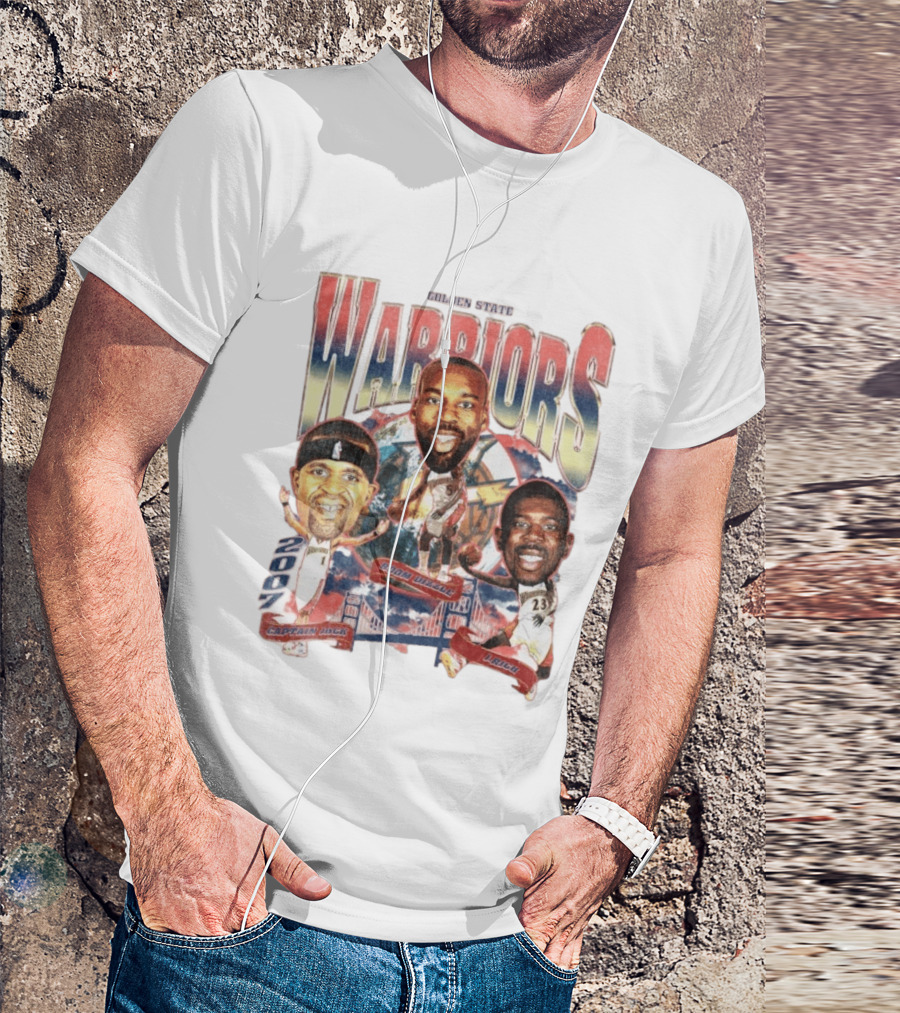 Golden State Warriors 2007 Captain Jack Boom Dizzle J Rich Basketball T-Shirt