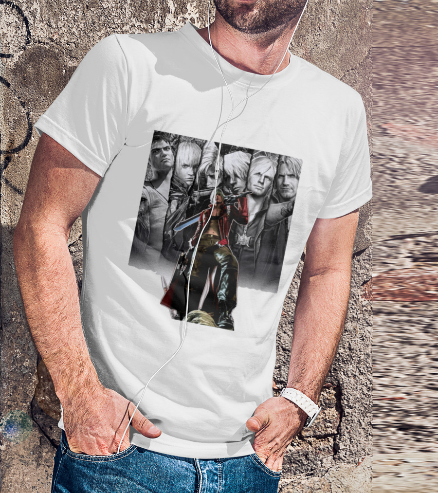 Dante Gen Devil May Cry Anime Collage Character Montage T-Shirt