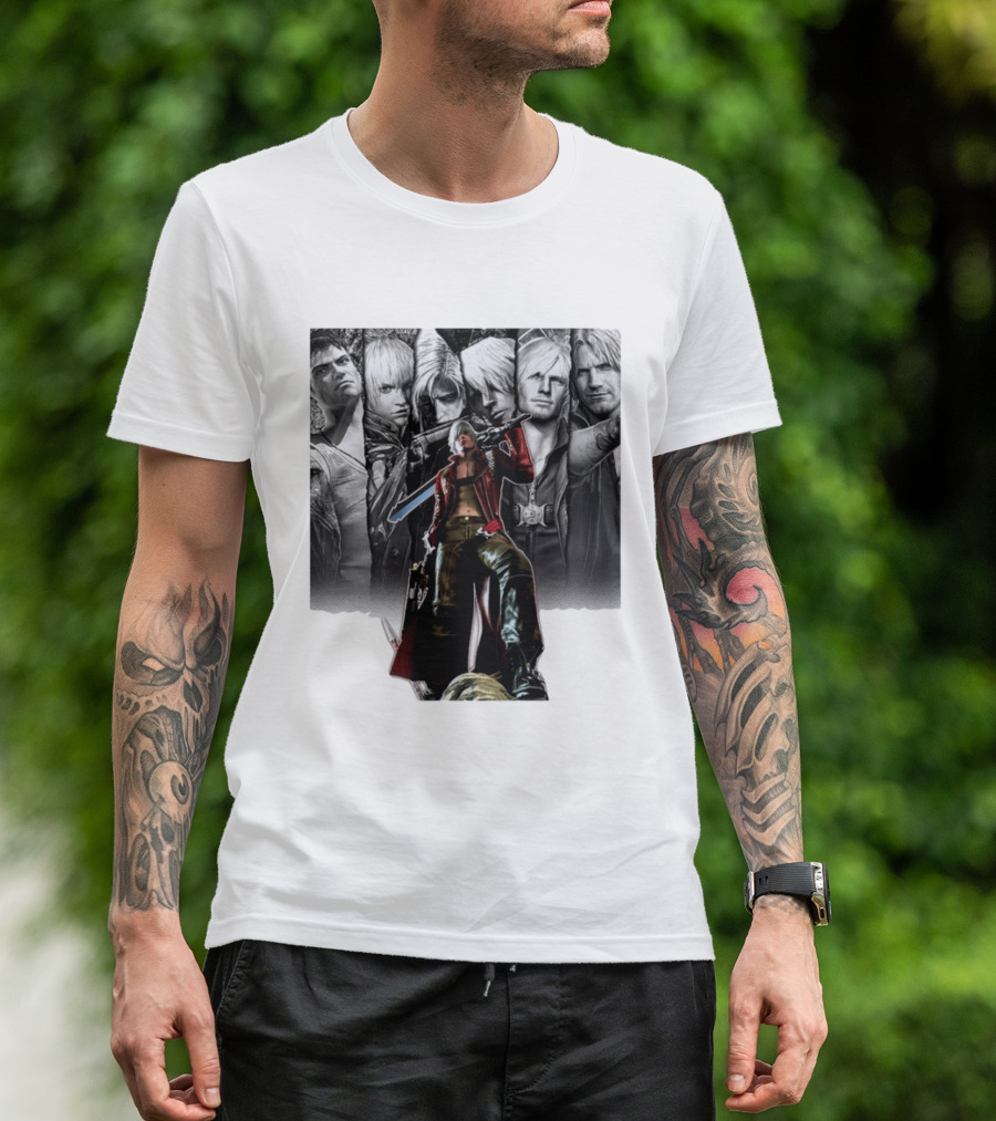 Dante Gen Devil May Cry Anime Collage Character Montage T-Shirt