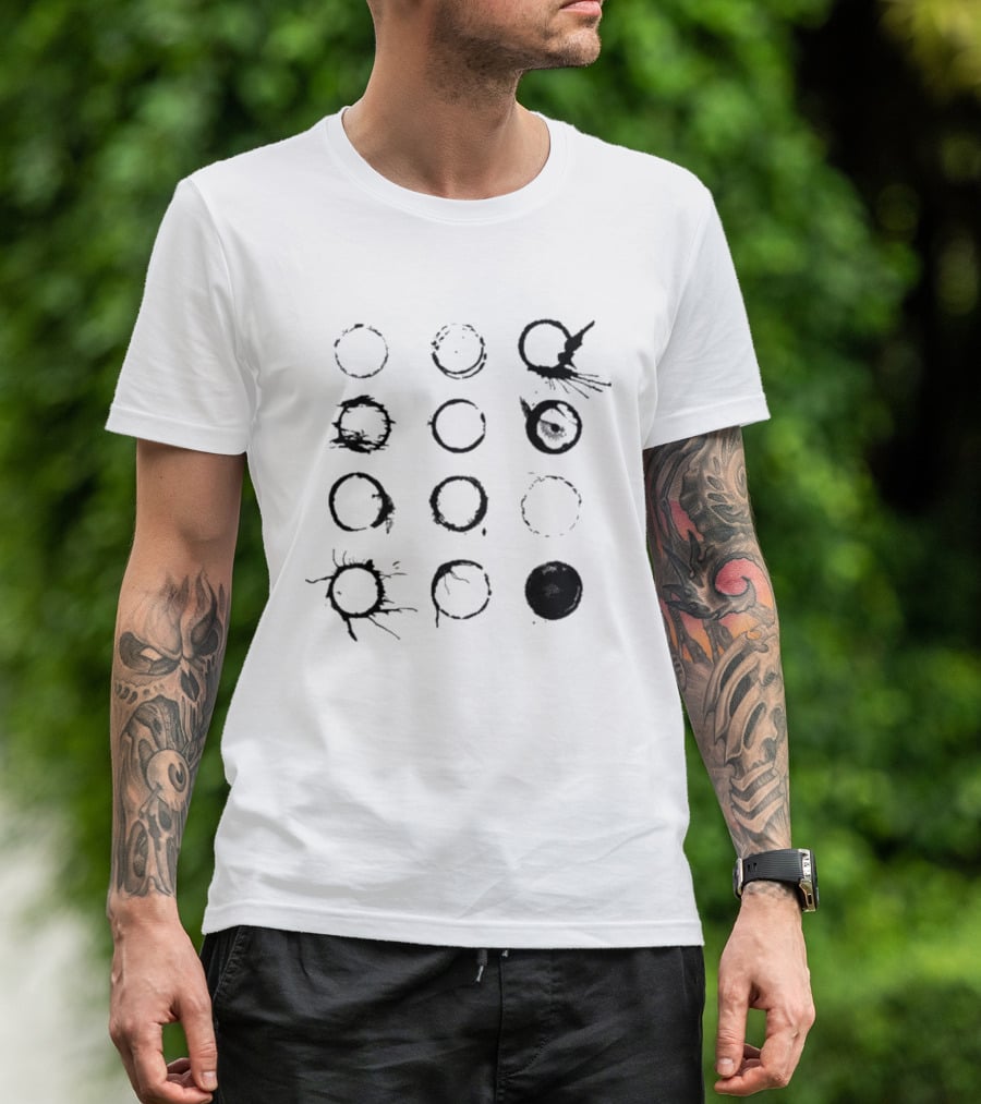 Periphery A Pale White Dot Coffee Ring Pattern Circles T-Shirt