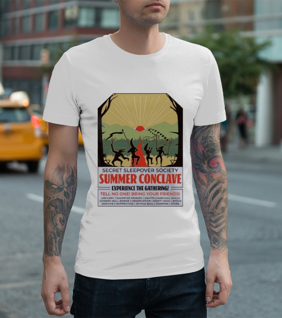 Secret Sleepover Society Summer Conclave Experience The Gathering Archery Campfire Stories Crafts Survival Skills T-Shirt