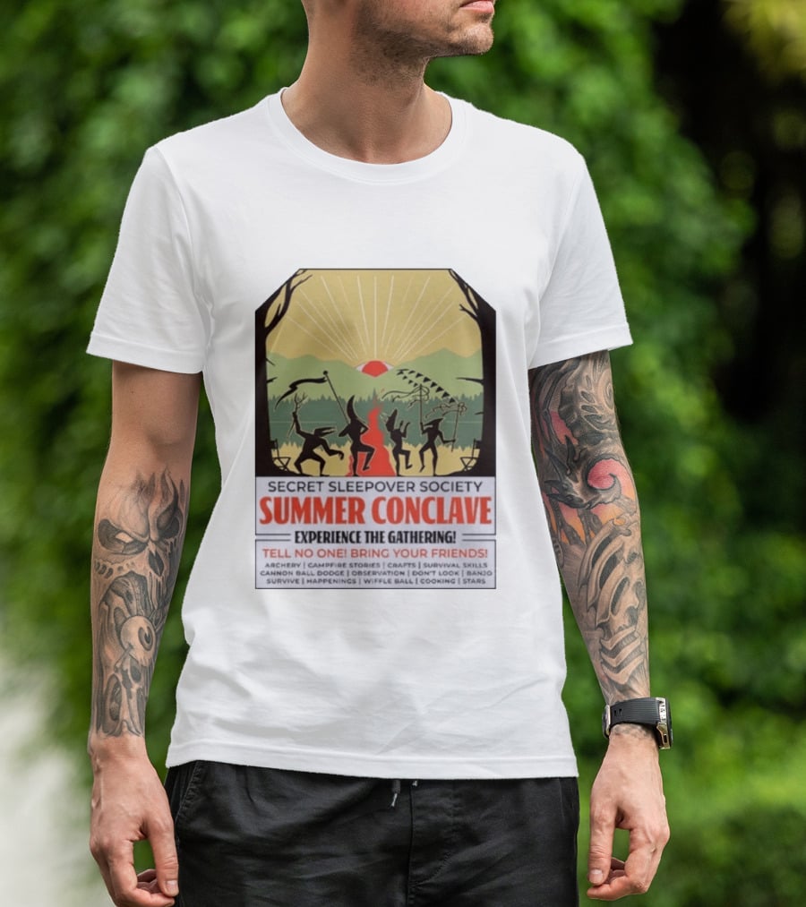 Secret Sleepover Society Summer Conclave Experience The Gathering Archery Campfire Stories Crafts Survival Skills T-Shirt