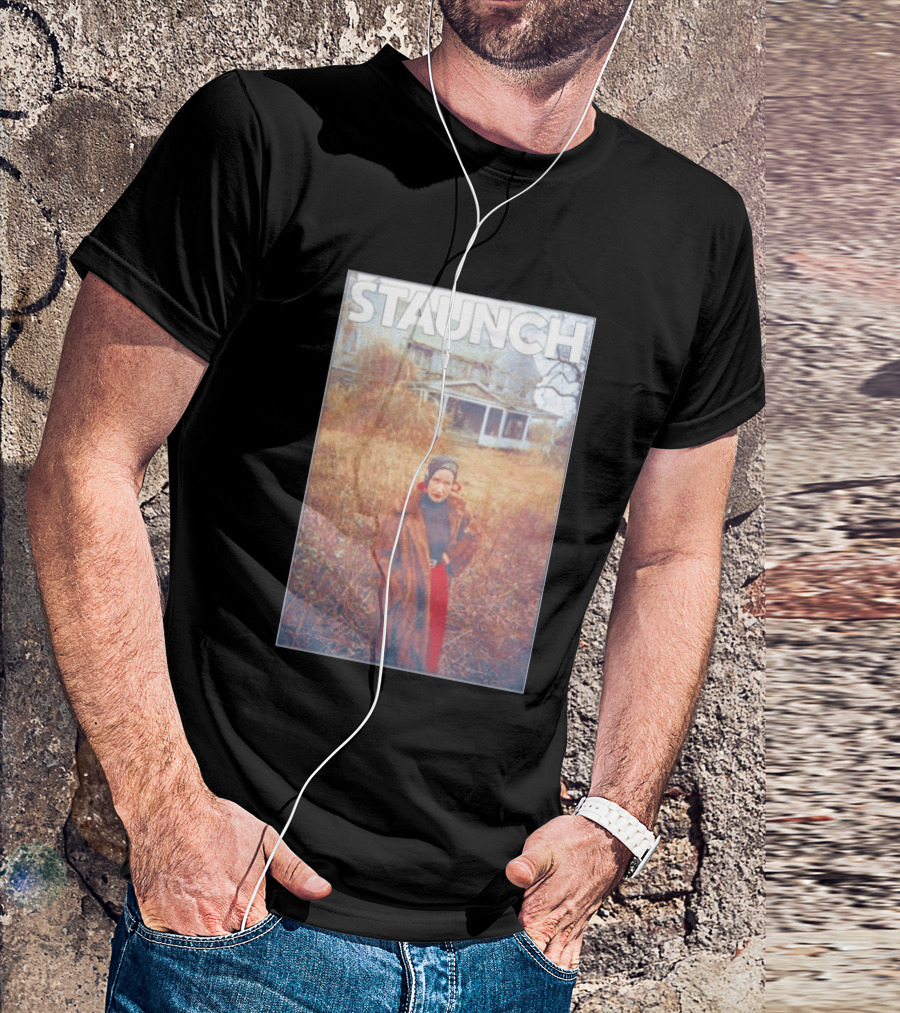 STAUNCH Vintage Fur Coat Homestead Scene T-Shirt