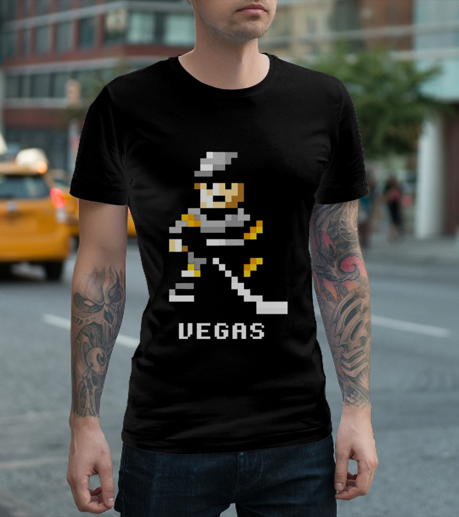 Vegas Golden Knights 8 Bit Hockey Pixel T-Shirt