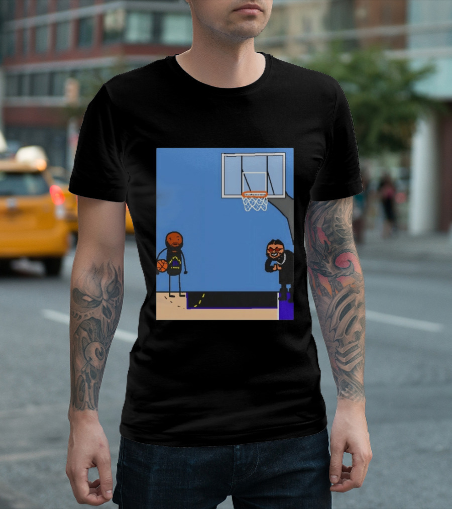 Villain Brooks Vs Dillon Brooks Basketball Humor Phoenix Suns Sketch T-Shirt