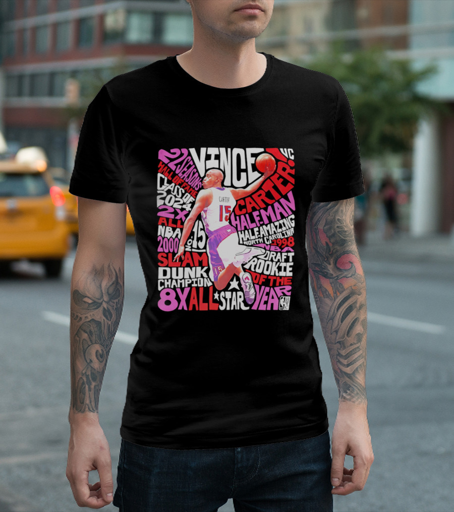 Vince Carter Toronto Raptors Slam Dunk Champion Half Man Half Amazing T-Shirt