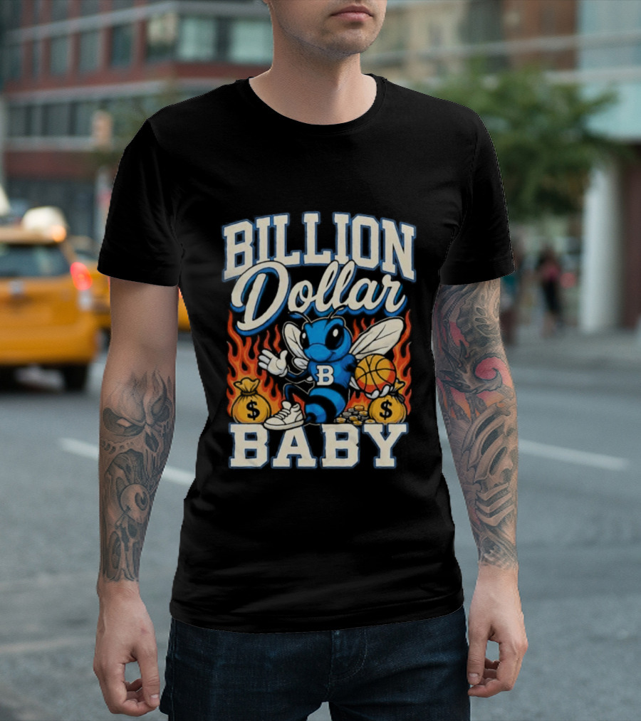 Billion Dollar Baby Hornets Mascot Fire And Moneybags T-Shirt