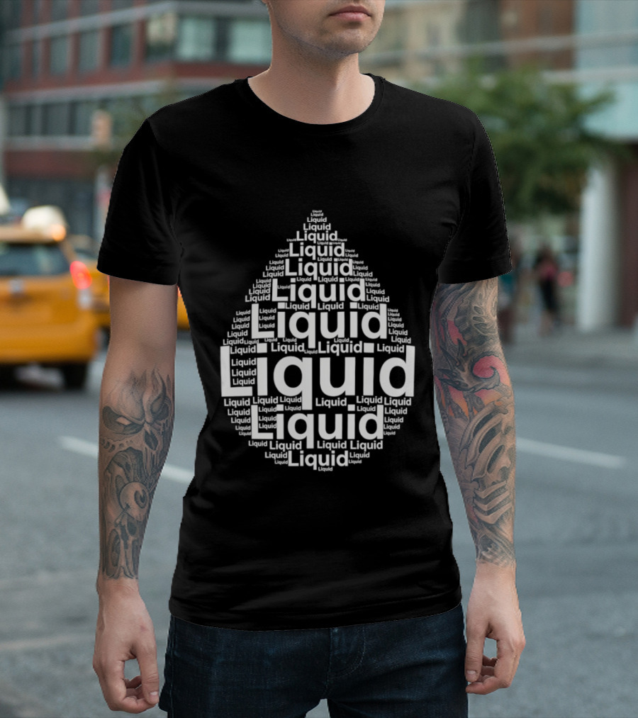 Liquid Water Drops Word T-Shirt