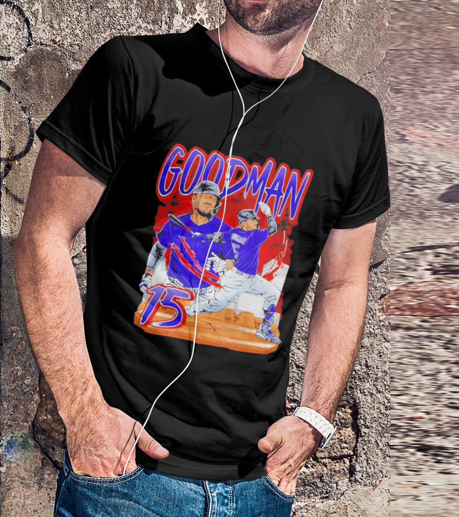 Goodman Baseball Action And Number 15 Illustration Euphoria Rise T-Shirt