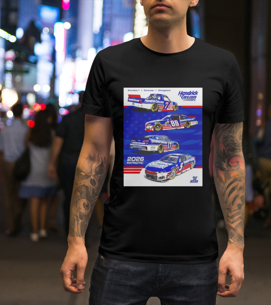 Hendrick Motorsports 2026 Patriotic NASCAR Cars Coronado Chicagoland T-Shirt