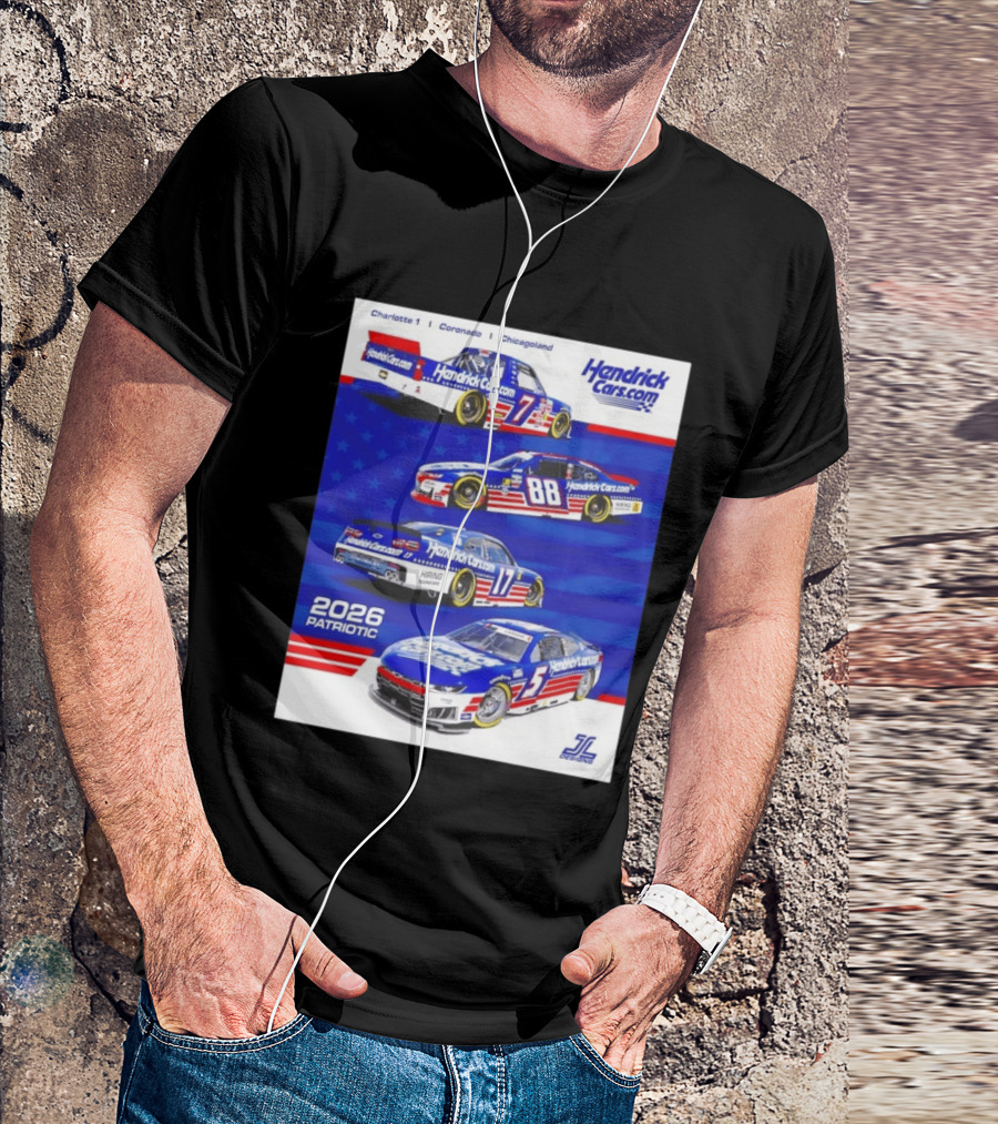 Hendrick Motorsports 2026 Patriotic NASCAR Cars Coronado Chicagoland T-Shirt