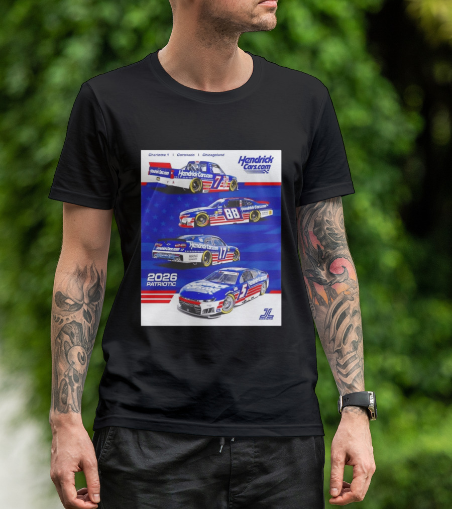 Hendrick Motorsports 2026 Patriotic NASCAR Cars Coronado Chicagoland T-Shirt