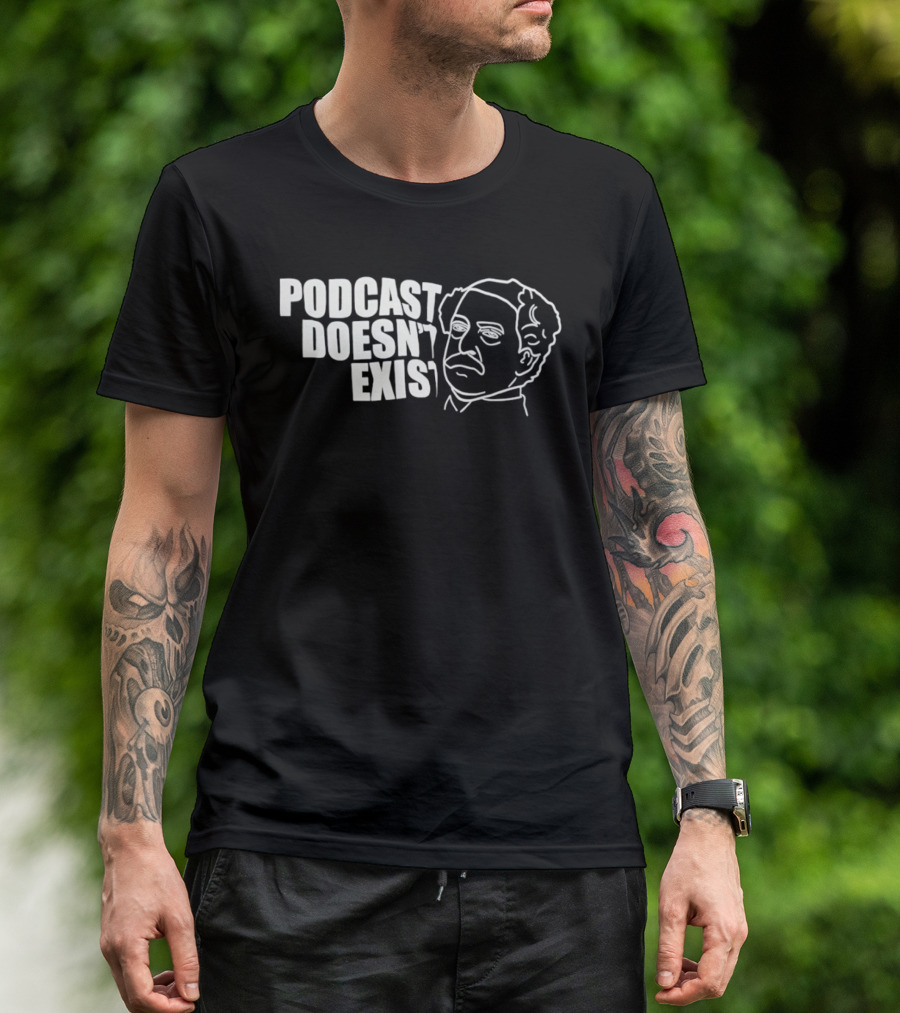 Podcast Doesn't Exist Vintage Minimalist Line Art Face T-Shirt