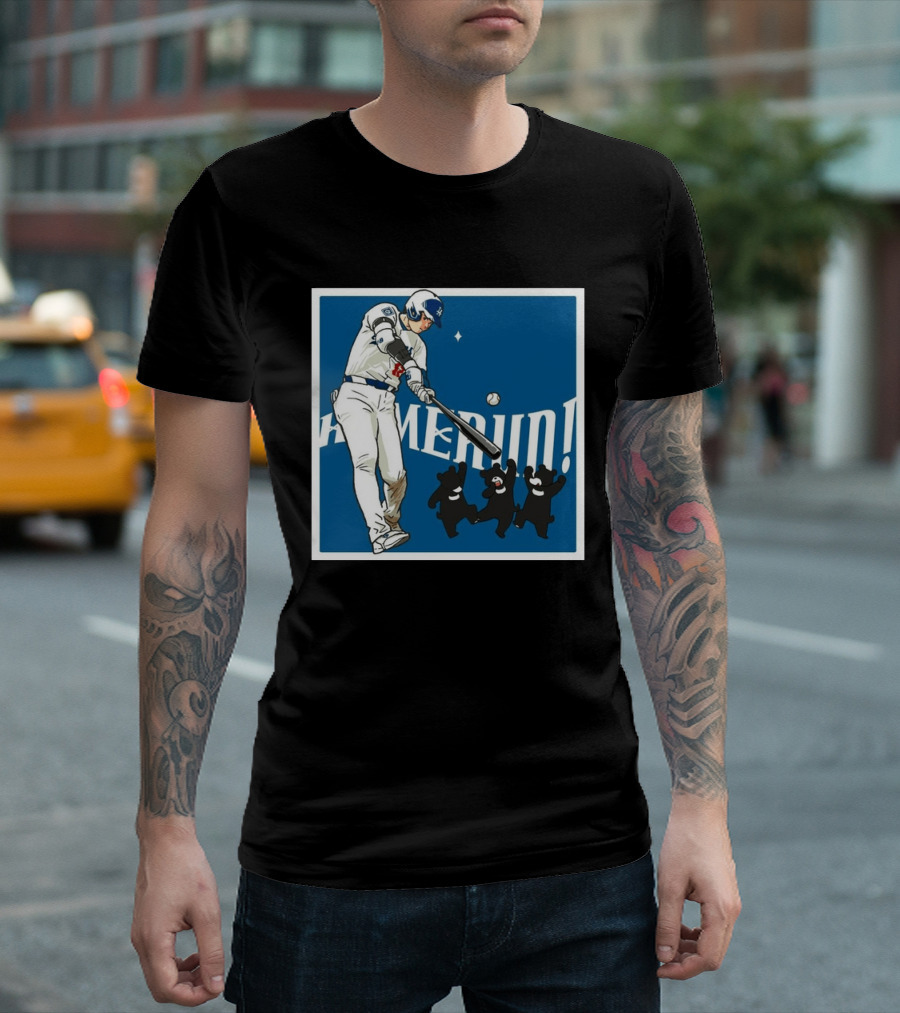 Shohei Ohtani Los Angeles Dodgers Home Run Anime Bears T-Shirt