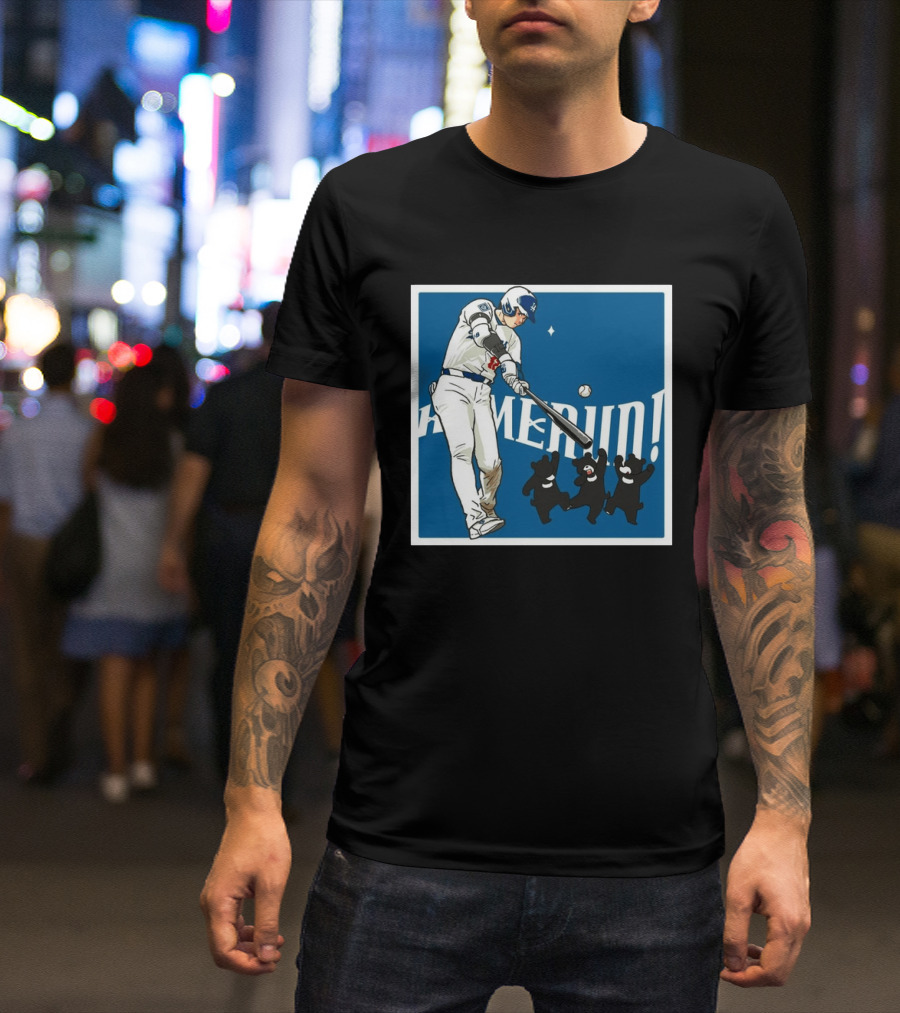 Shohei Ohtani Los Angeles Dodgers Home Run Anime Bears T-Shirt