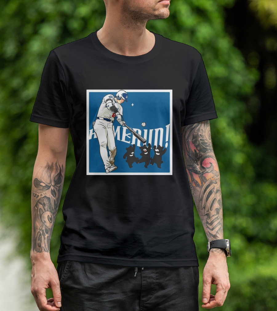 Shohei Ohtani Los Angeles Dodgers Home Run Anime Bears T-Shirt