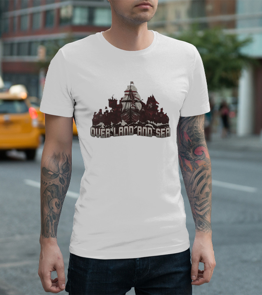 Arsenal FC Over Land And Sea Pirate Ship T-Shirt