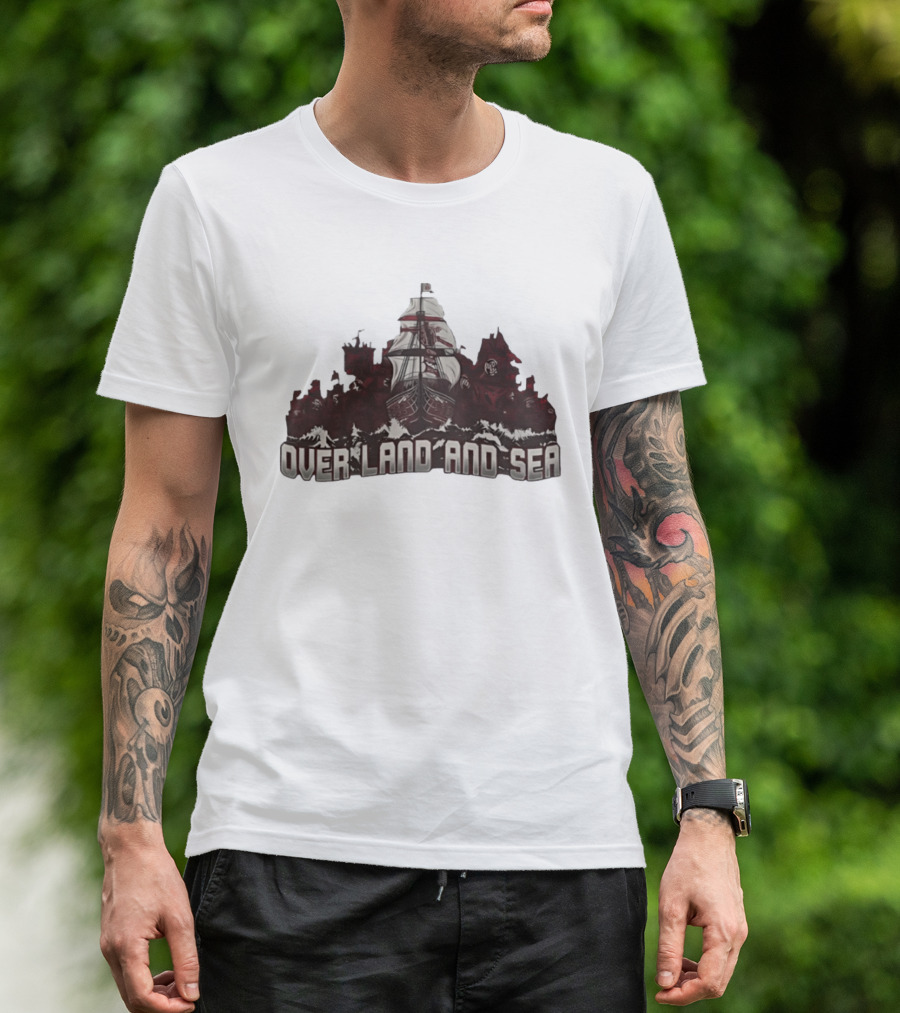 Arsenal FC Over Land And Sea Pirate Ship T-Shirt