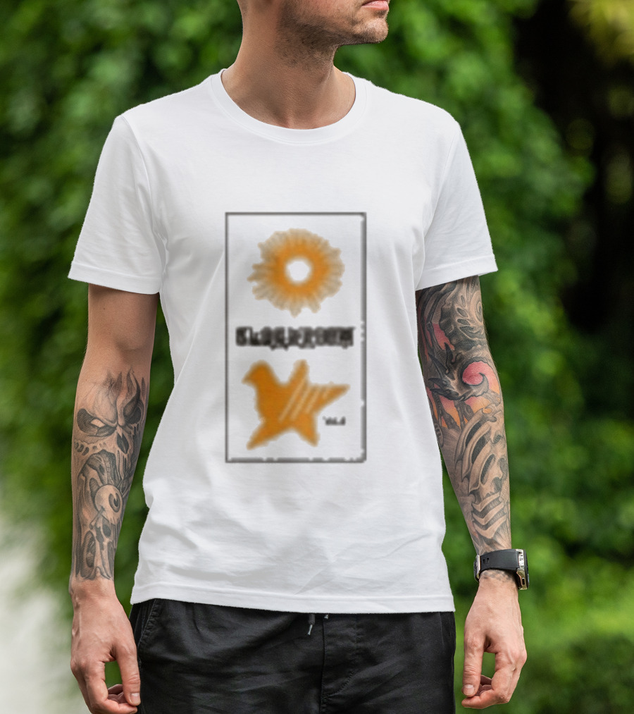 Closed Casket Activities Cloakroom Muff Starburst Bird Symbol Orange T-Shirt