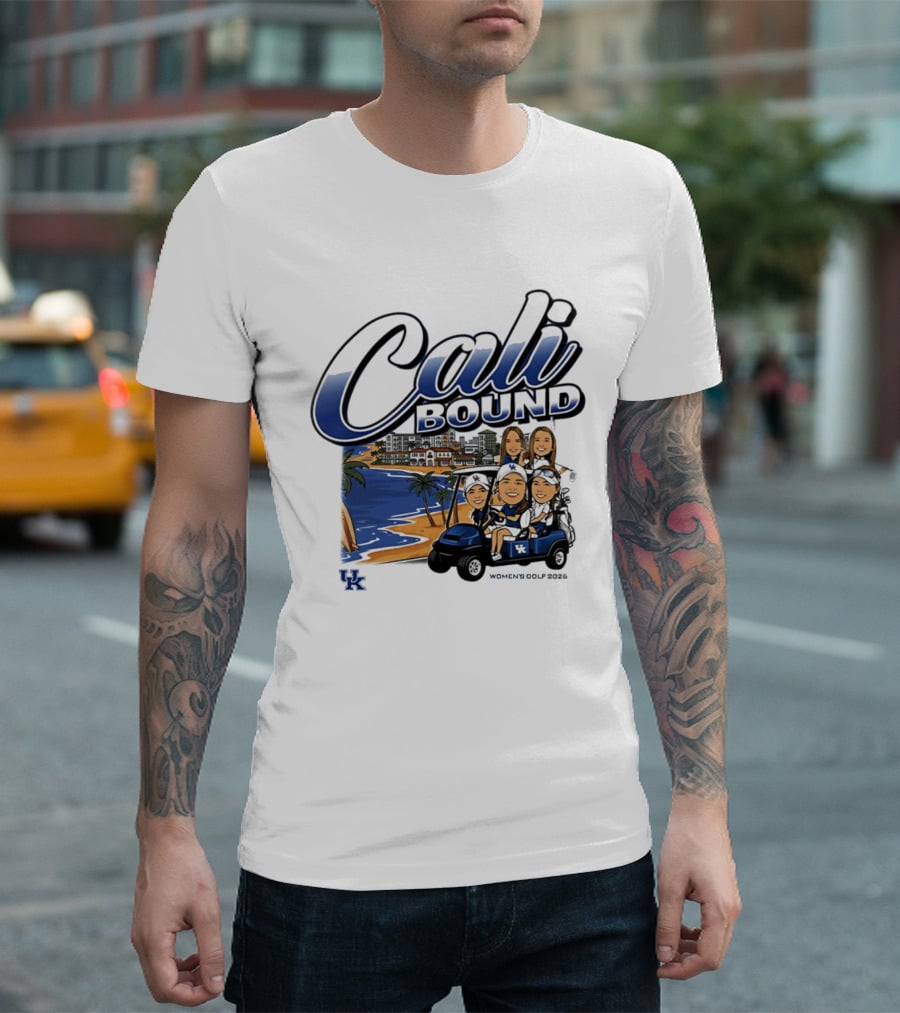 Kentucky Wildcats Women's Golf Cali Bound Team Caricature NCAA T-Shirt