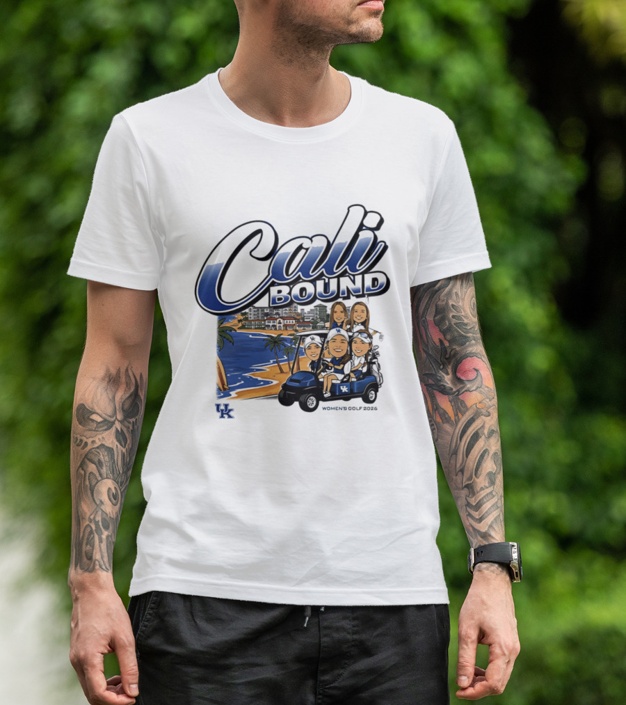 Kentucky Wildcats Women's Golf Cali Bound Team Caricature NCAA T-Shirt