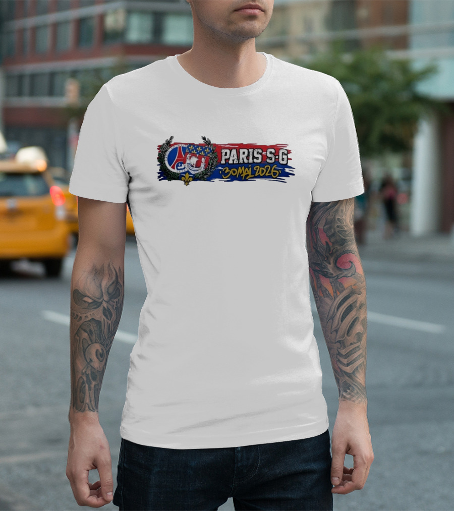 Paris SG 30 Mai 2026 PSG Badge Fleur De Lis Laurel T-Shirt