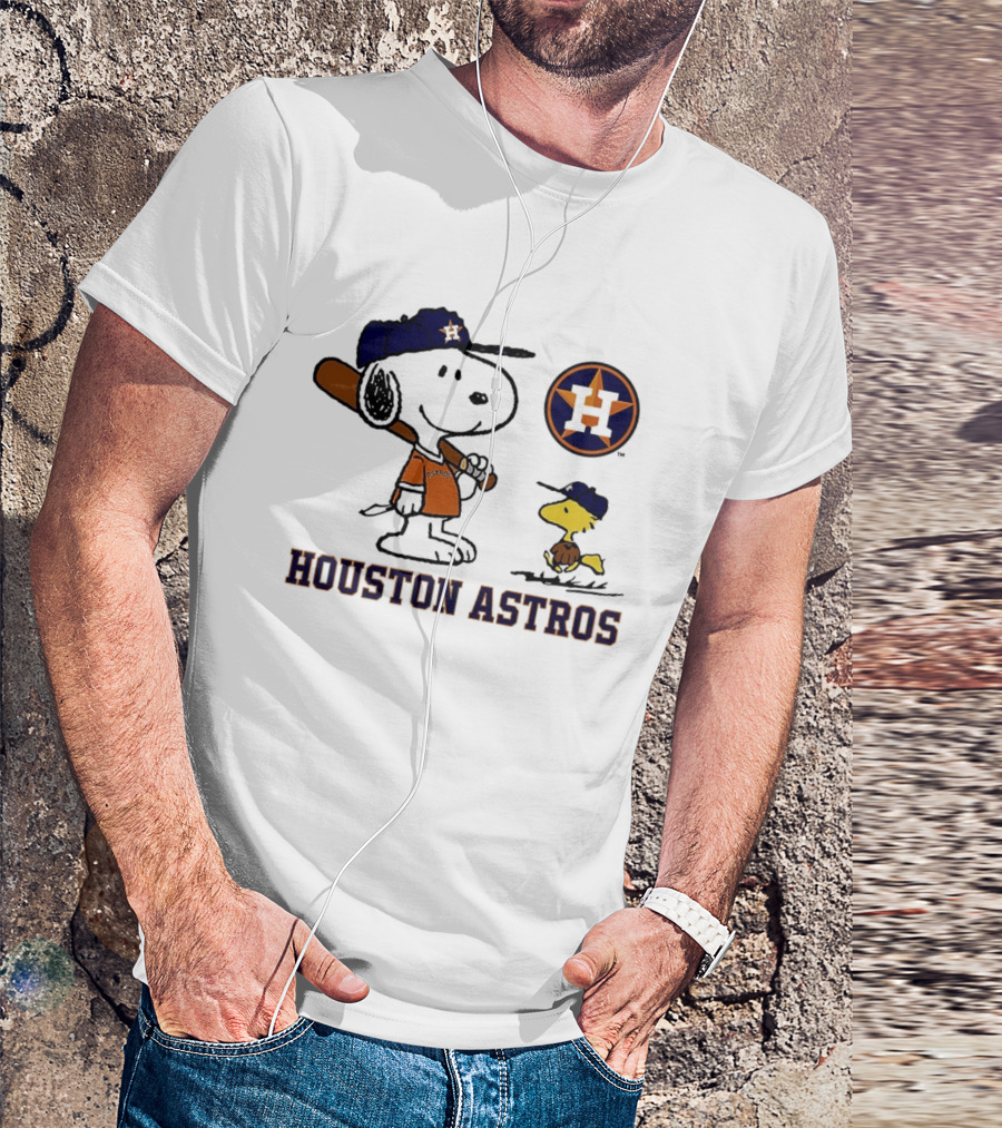 Snoopy Woodstock Houston Astros Baseball Peanuts 2025 T-Shirt
