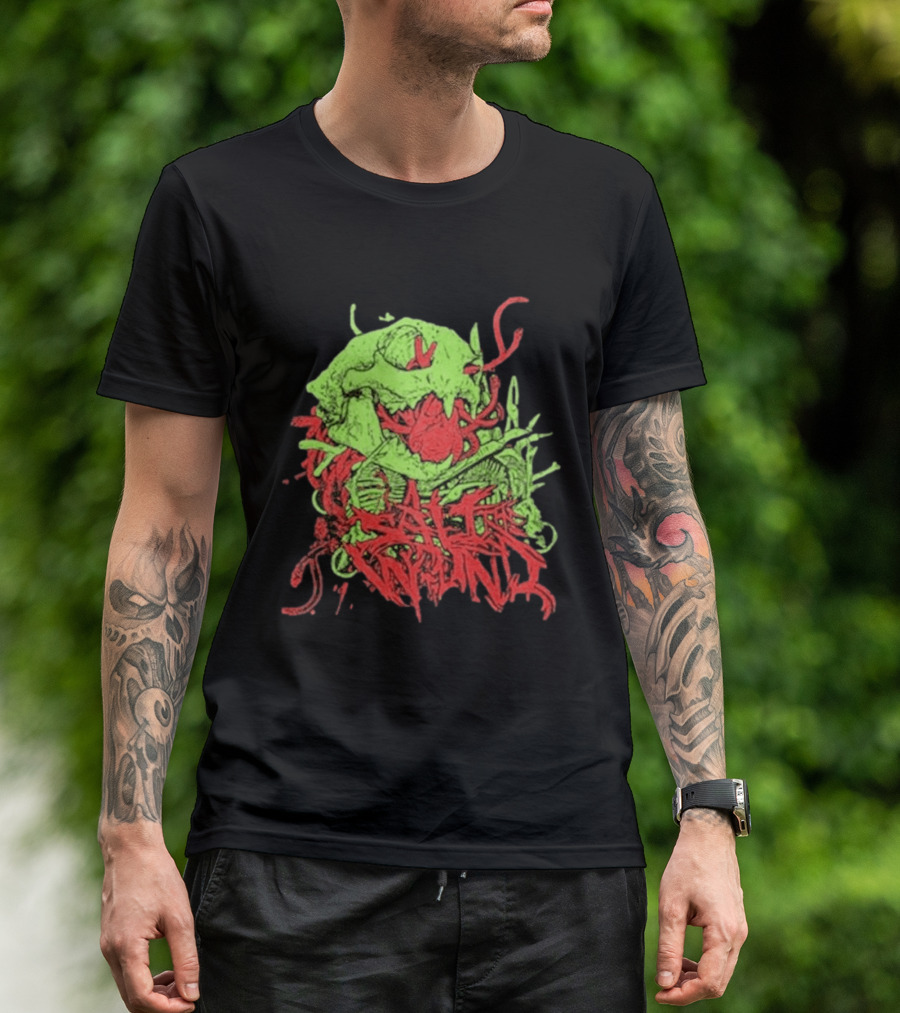 Boot And Annoy Skull Acid Green Red T-Shirt