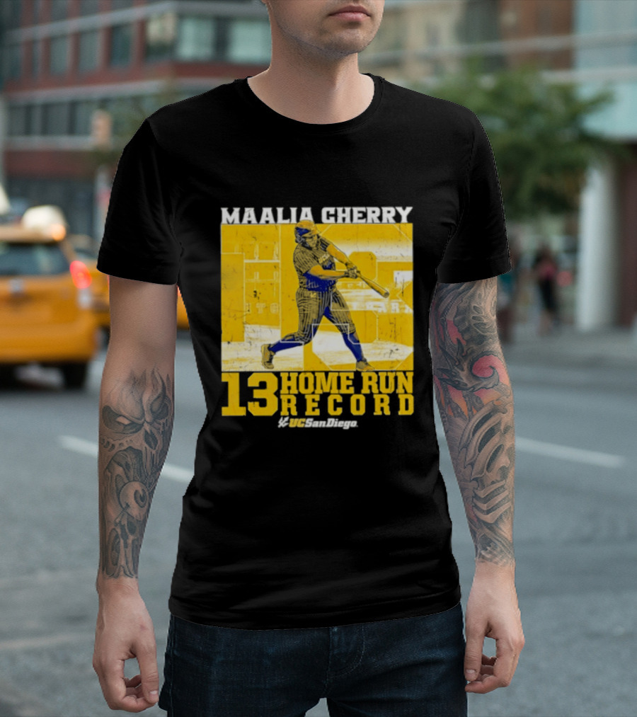 Maalia Cherry UC San Diego 13 Home Run Record T-Shirt