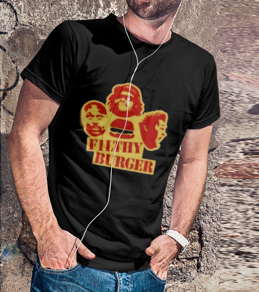 Filthy Burger Faces Iconic Humorous Expression Trio T-Shirt
