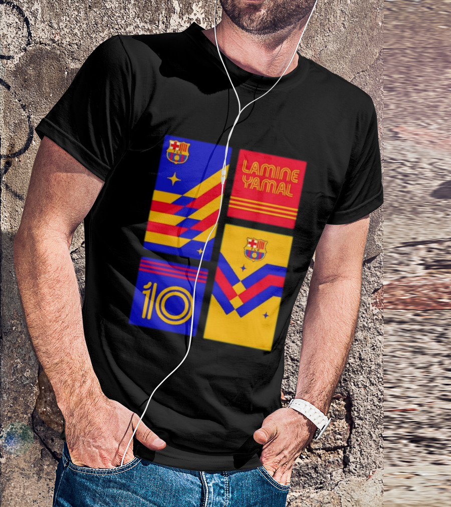 FC Barcelona Lamine Yamal 10 Vibes With Team Colors And Crest T-Shirt