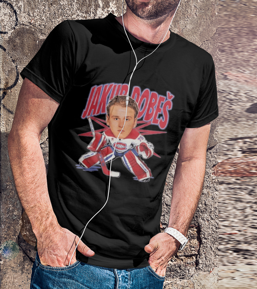 Jakub Dobeš Hockey Montreal Canadiens Goalie Caricature T-Shirt