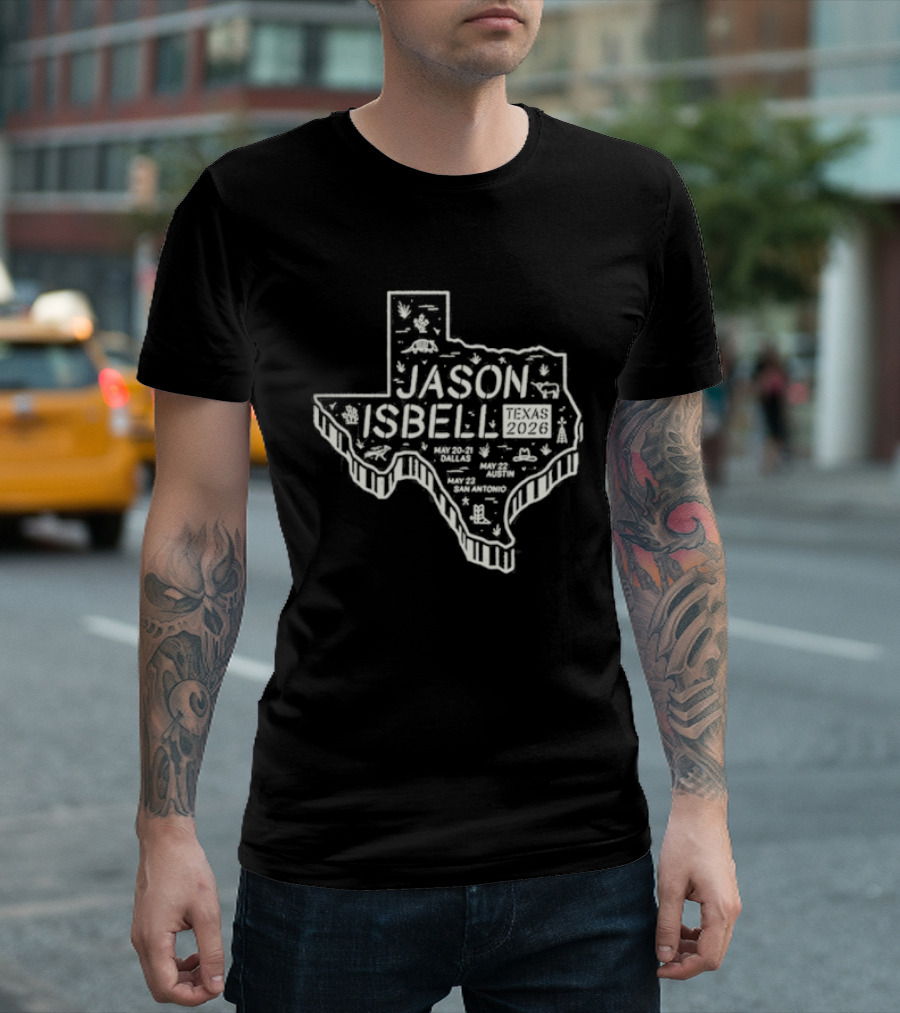 Jason Isbell Texas Map Tour May 2026 T-Shirt