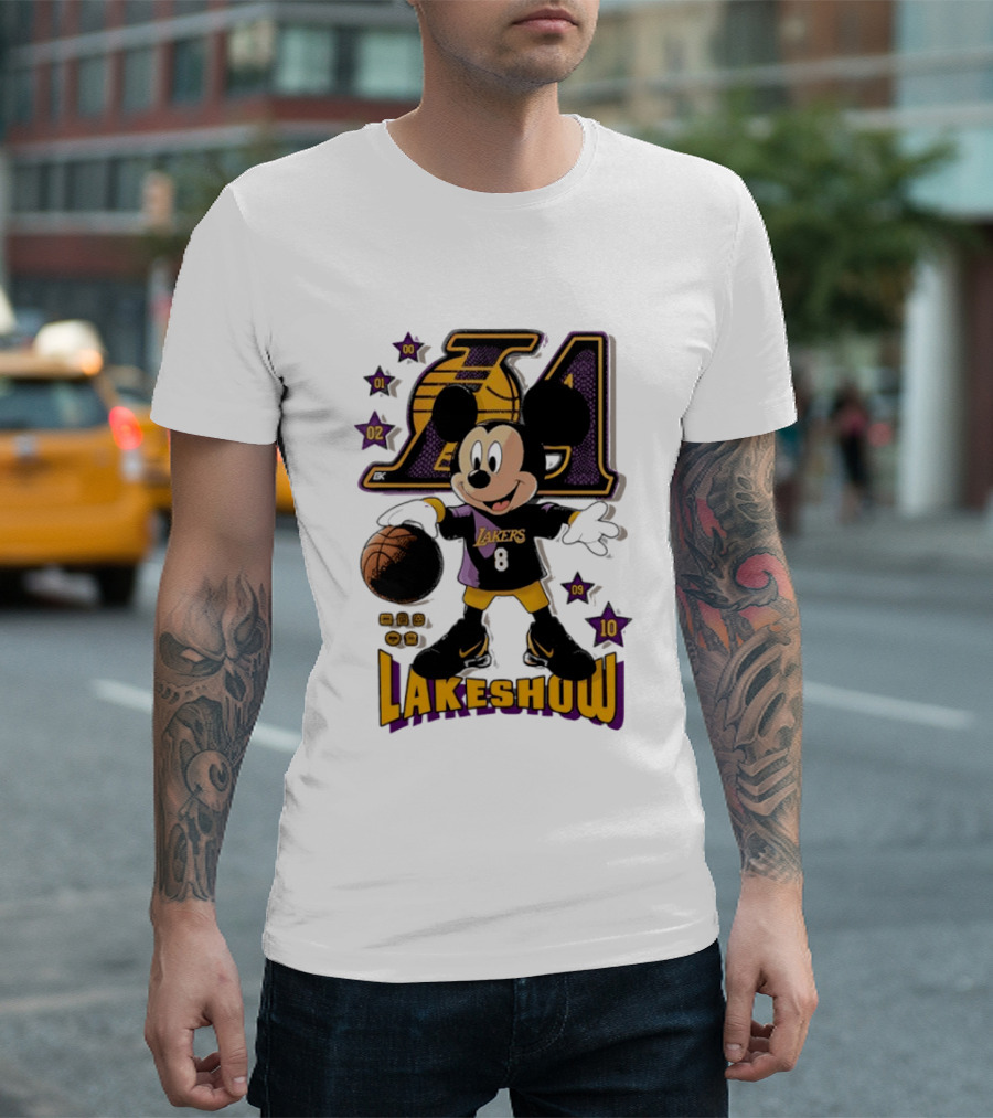 Mickey Mouse Lakers LA Basketball Lakeshow T-Shirt