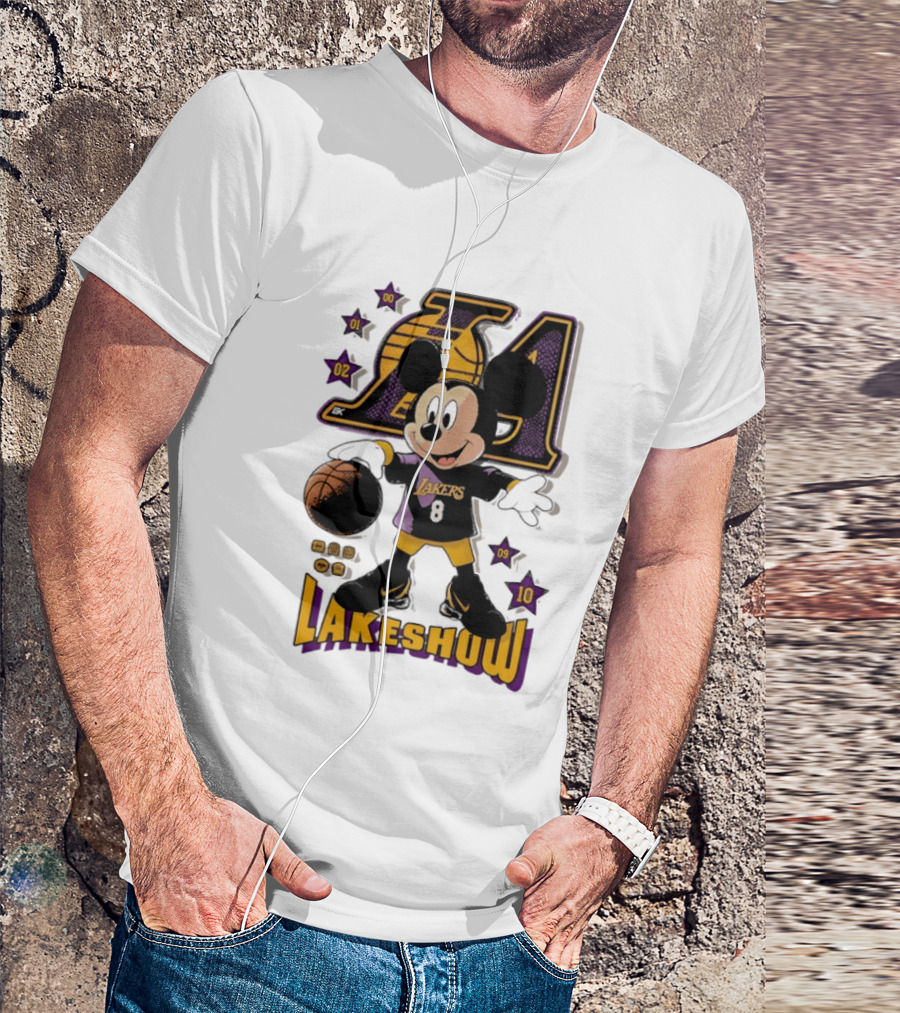 Mickey Mouse Lakers LA Basketball Lakeshow T-Shirt