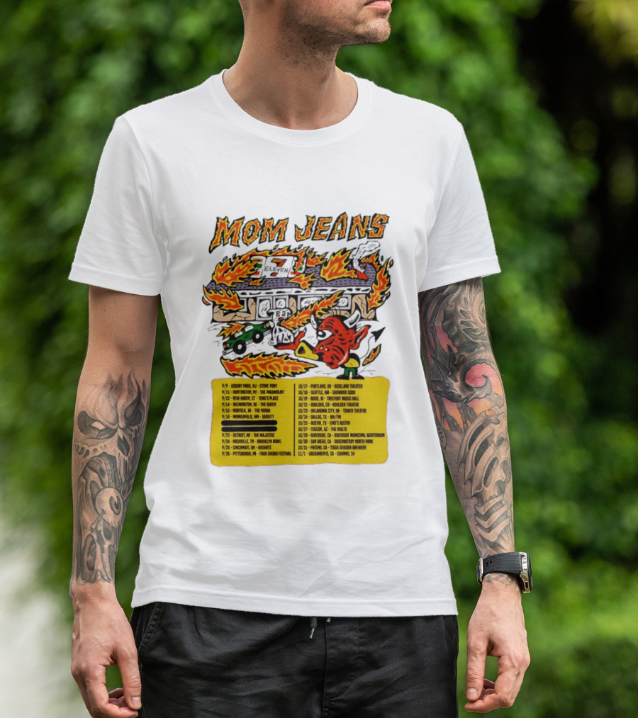 Mom Jeans Fire House Tour Dates With Dog And Devil T-Shirt