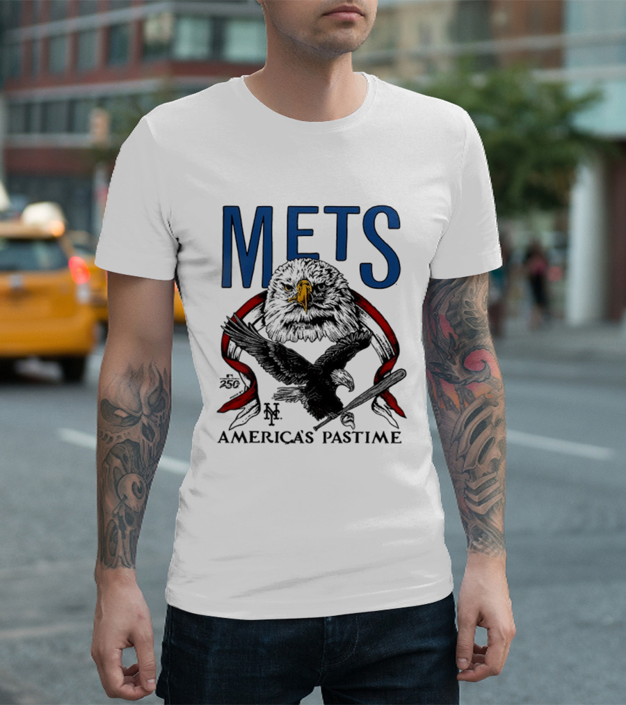 New York Mets Eagles 250th America's Pastime 2026 T-Shirt