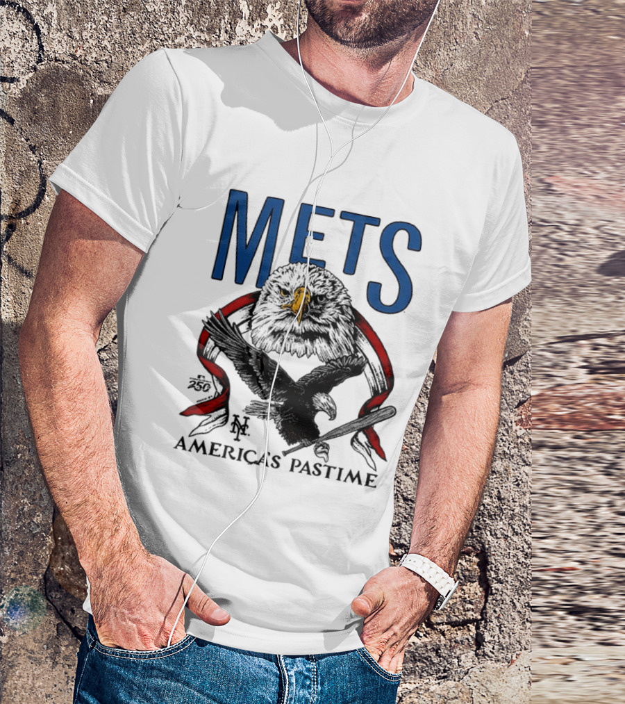 New York Mets Eagles 250th America's Pastime 2026 T-Shirt